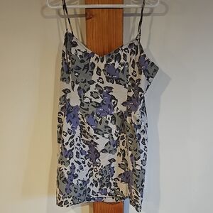 Hurley Tank with Gray and Purple Floral-Leopard Print